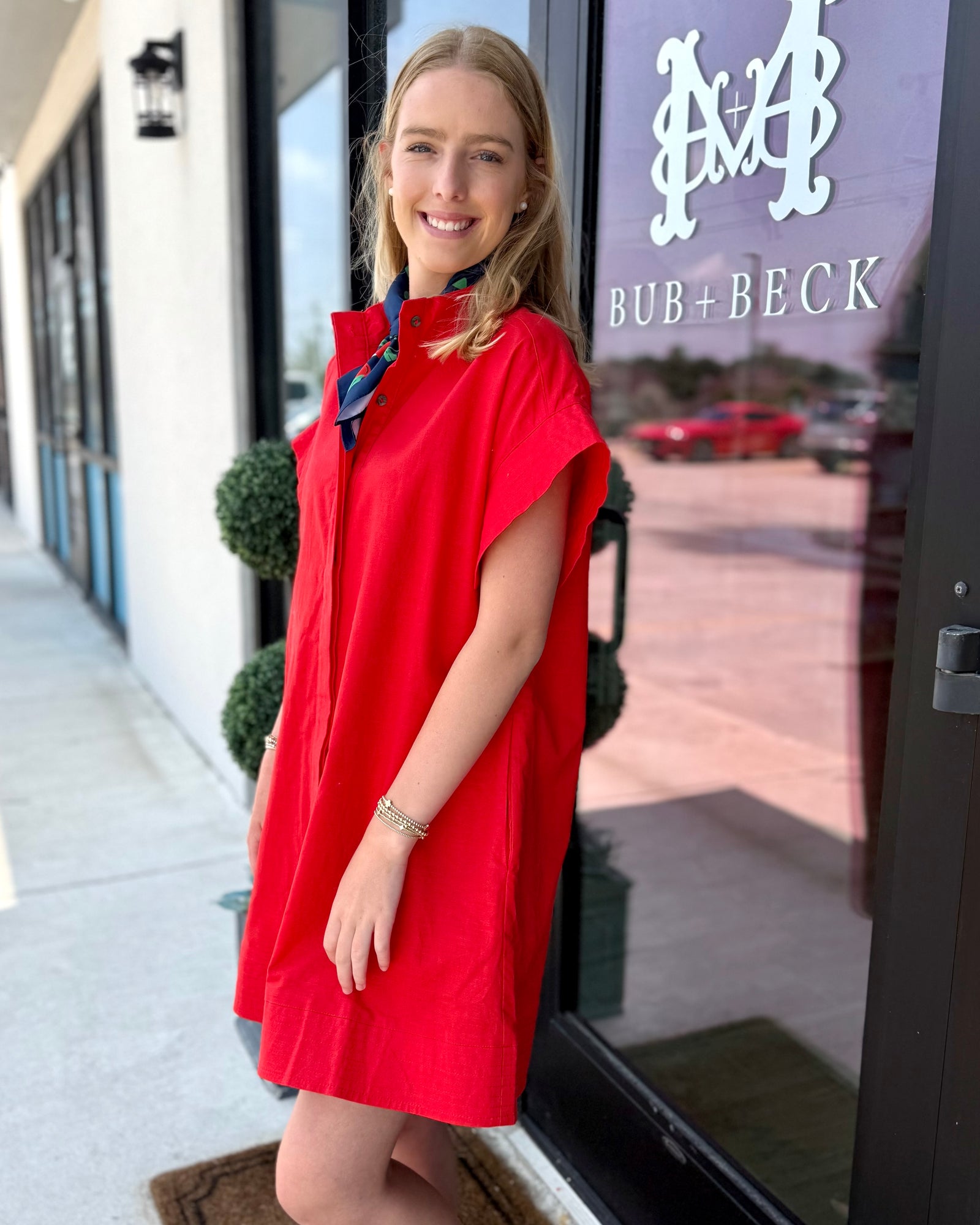 Red Short Sleeve Dress