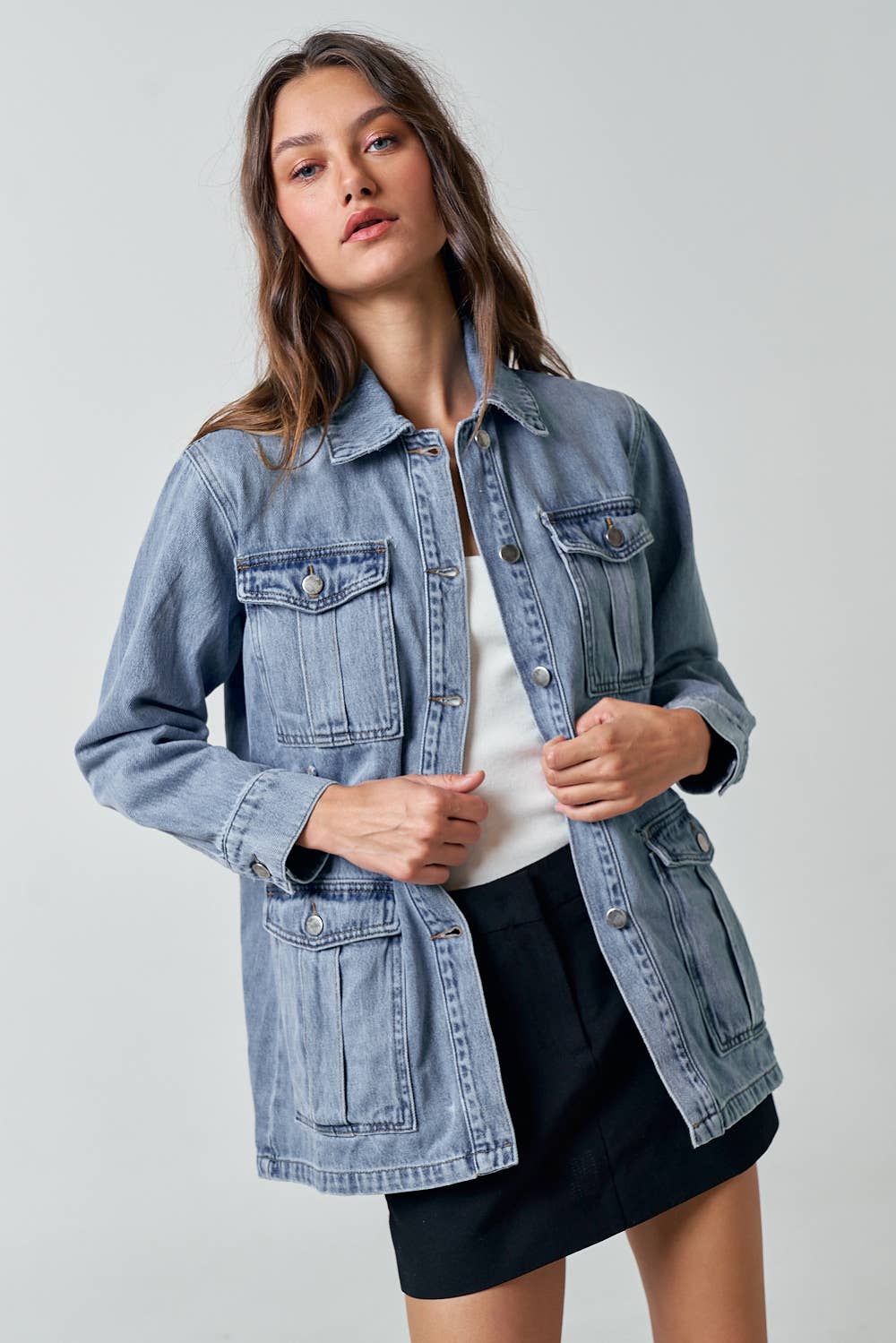 Belted Denim Jacket