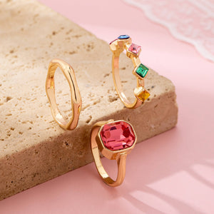 Rainbow Gemstone Organic Statement Ring | 80R238