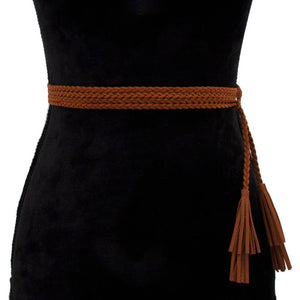 BRAIDED SUEDE BELT - Khaki