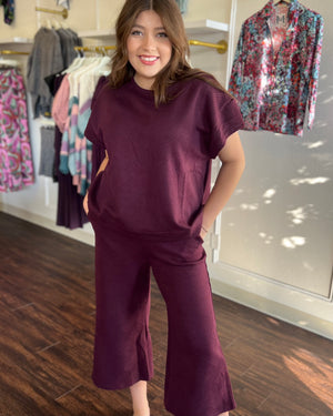Quilted Plum Pant Set