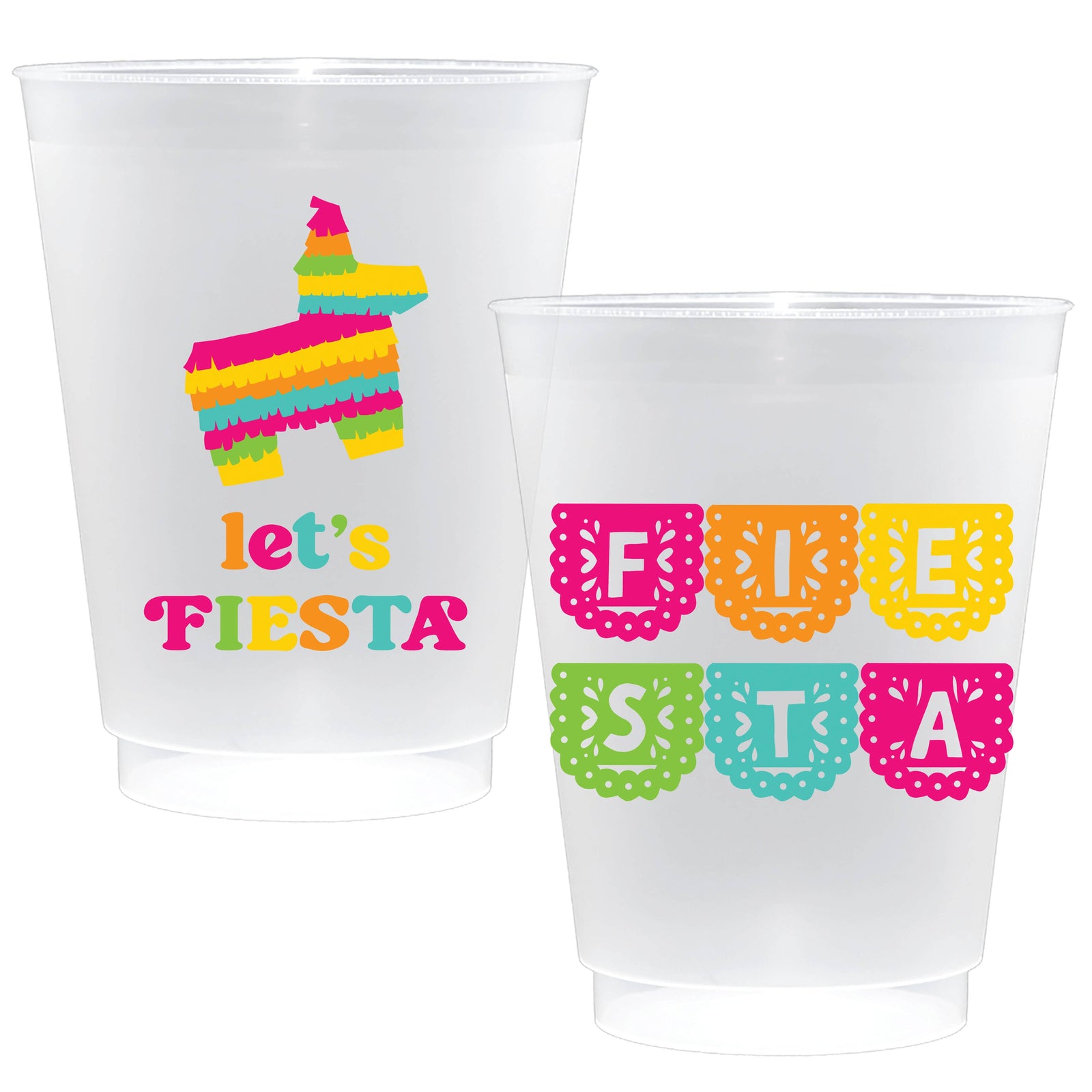 Fiesta Pinata Shatterproof Frost Flex Plastic Cups (10)