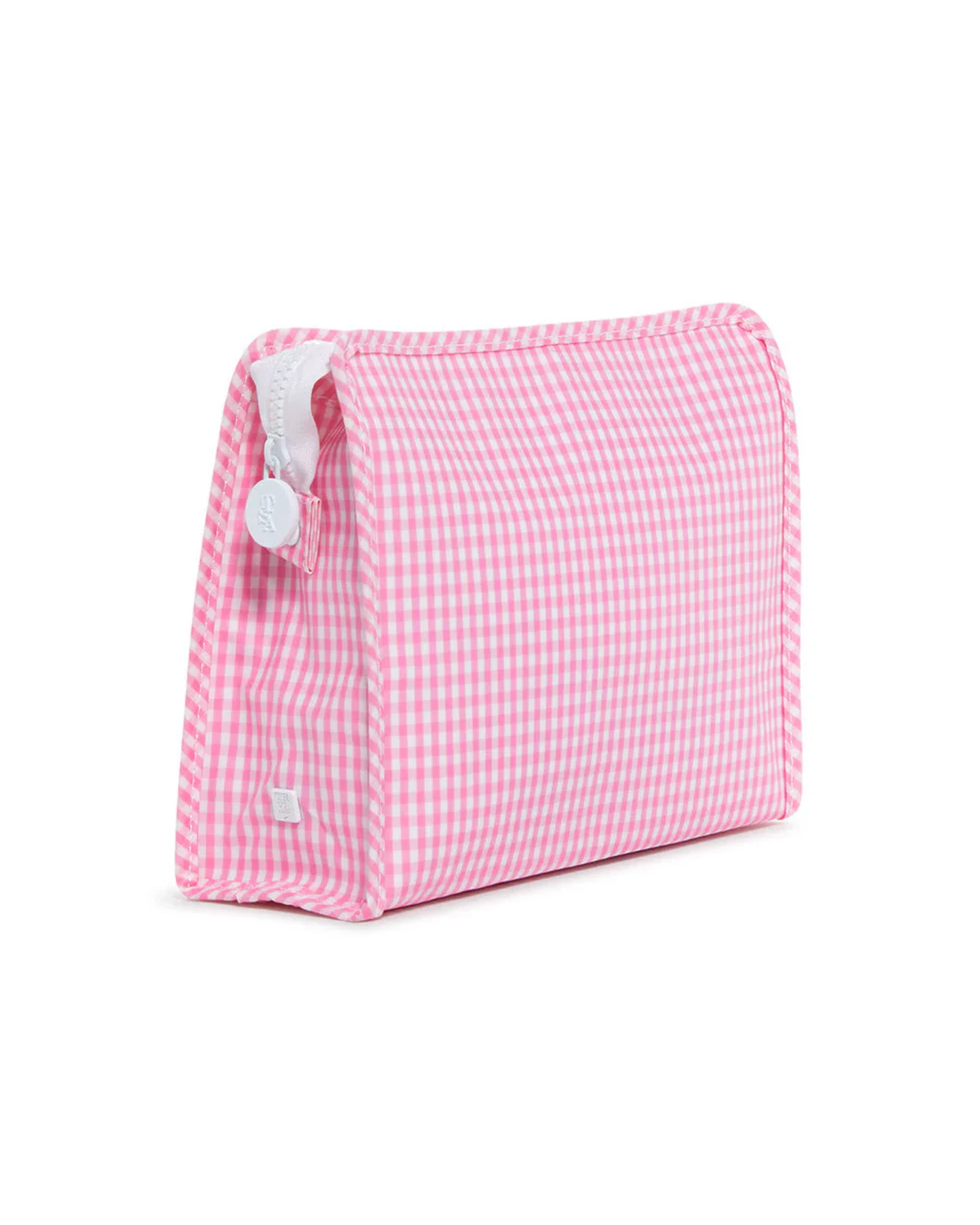 Roadie Large Zip Pouch- Gingham Pink