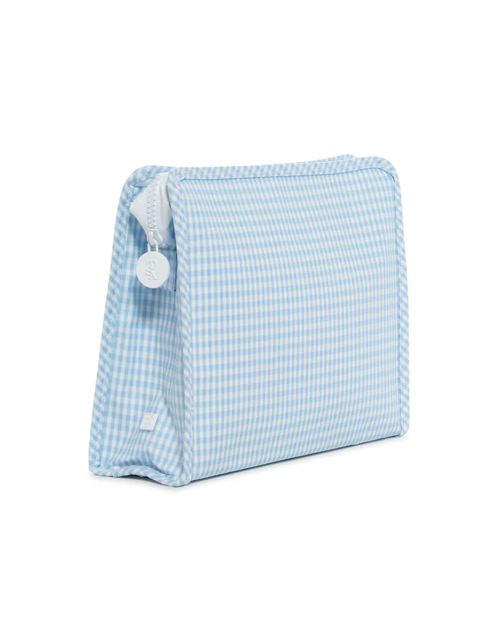 Roadie Large Zip Pouch- Gingham Mist