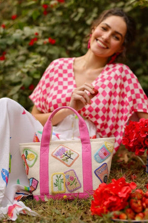 Mahjong Beaded Small Tote