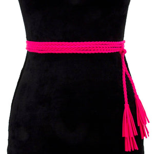 BRAIDED SUEDE BELT - Black