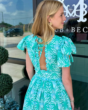 Mayci Bow Sleeve Midi Dress