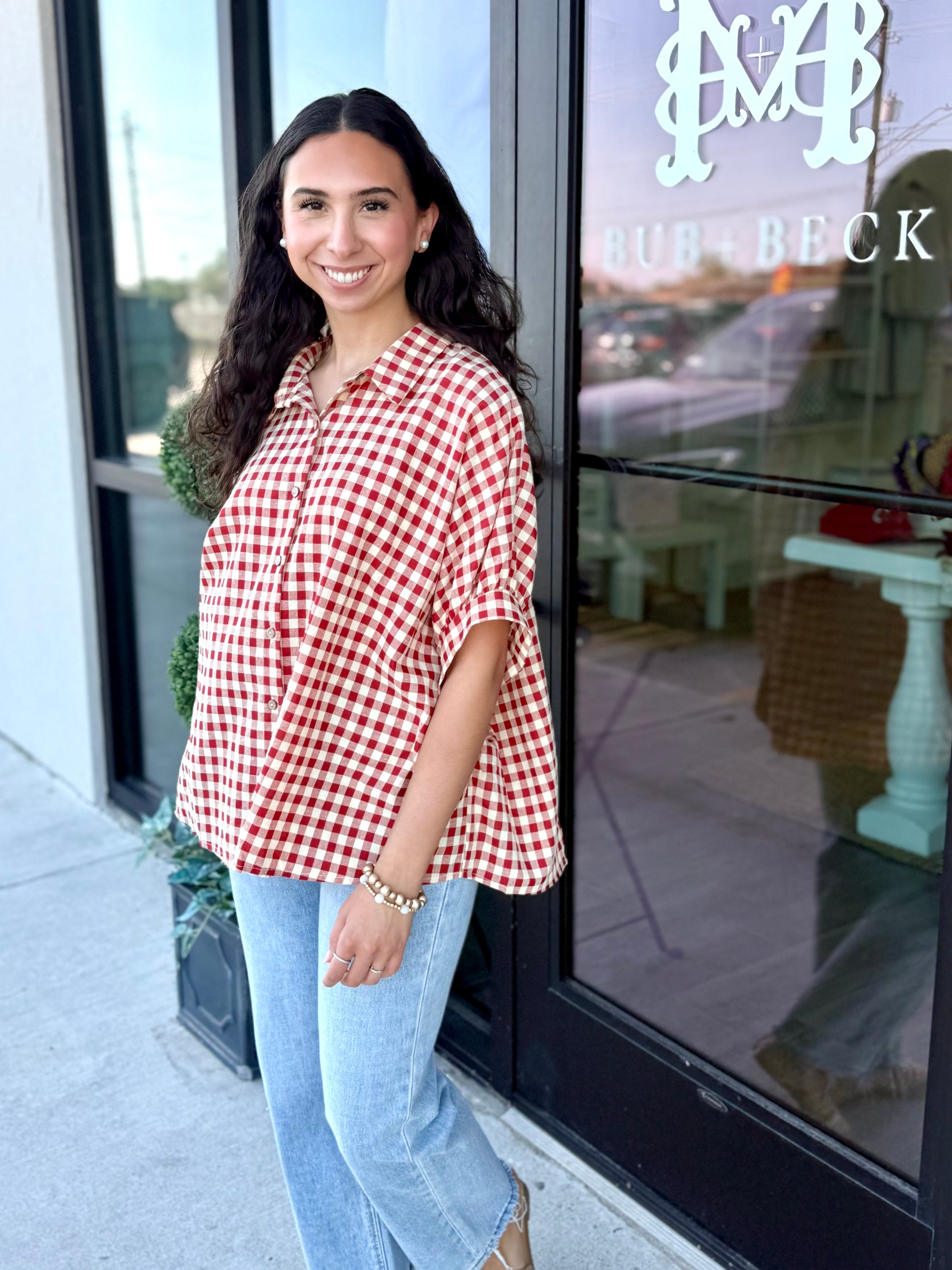 Red Gingham Top
