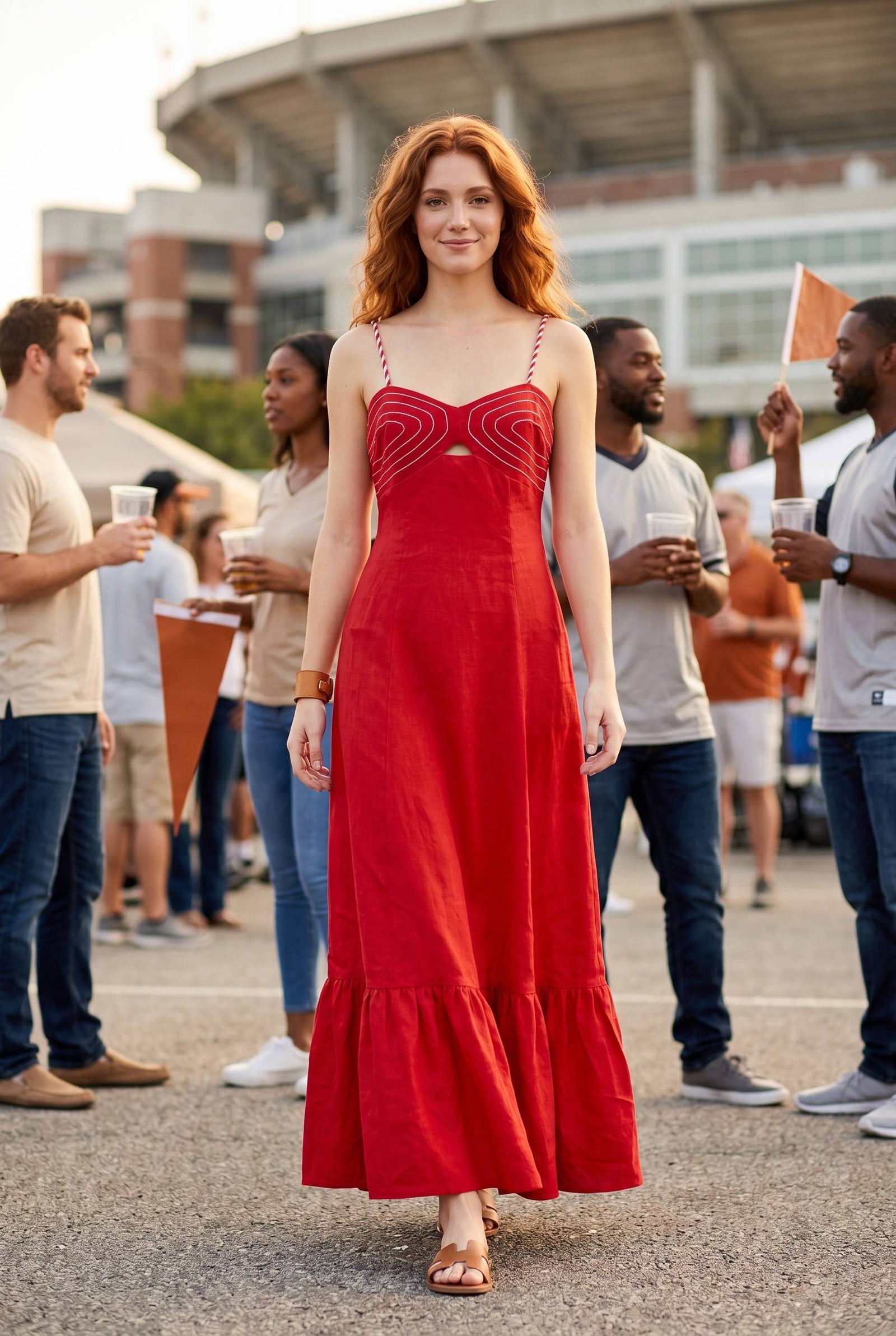 Corset maxi dress with braided shoulder strap