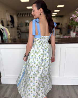 Floral Maxi Dress with Bow Straps