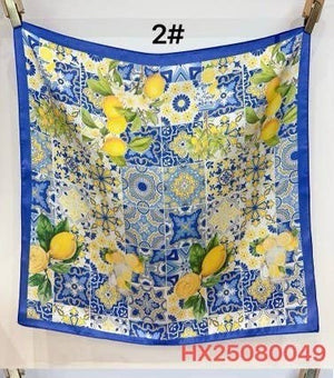 Lemon & Tile Daisy Silky Feel Bandana Scarf | 40SC721