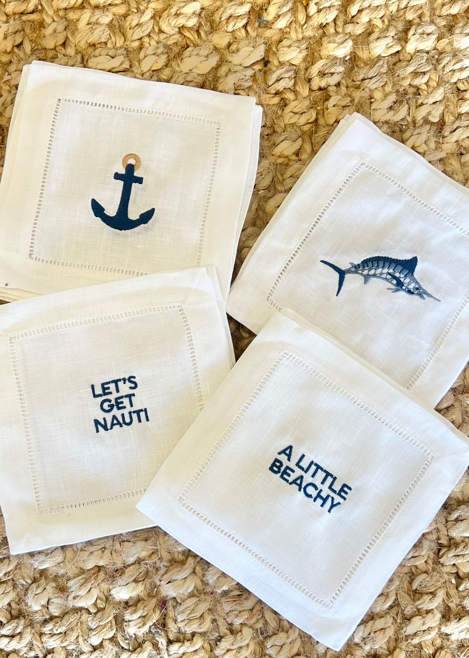 Coastal Linen Napkins- Set of 4