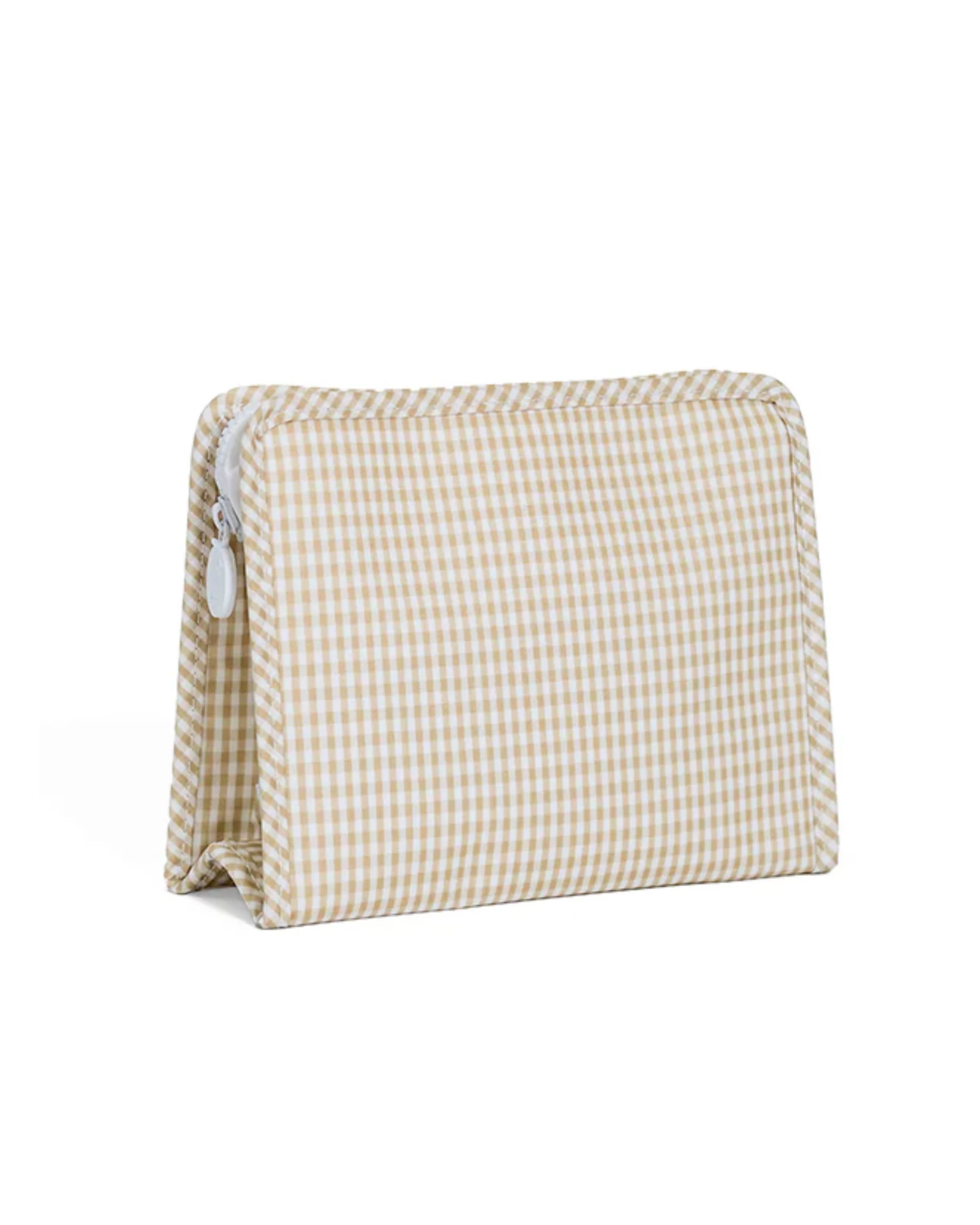 Roadie Large Zip Pouch- Gingham Khaki