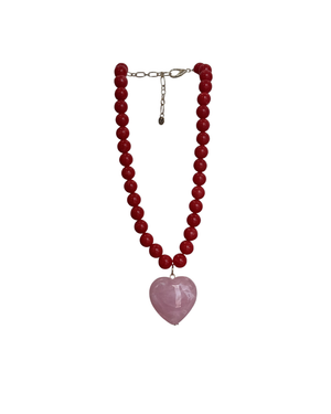 Market Beaded Necklace Heart Pendant