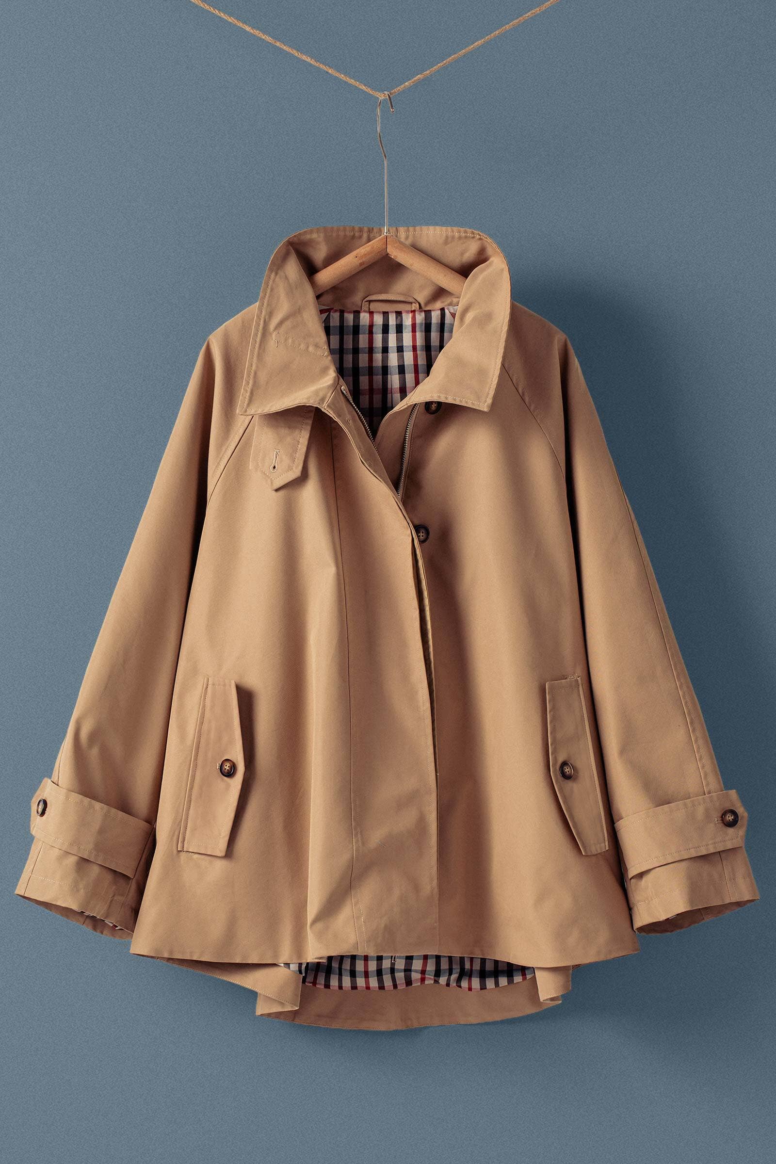 Modern A-Line Trench Jacket