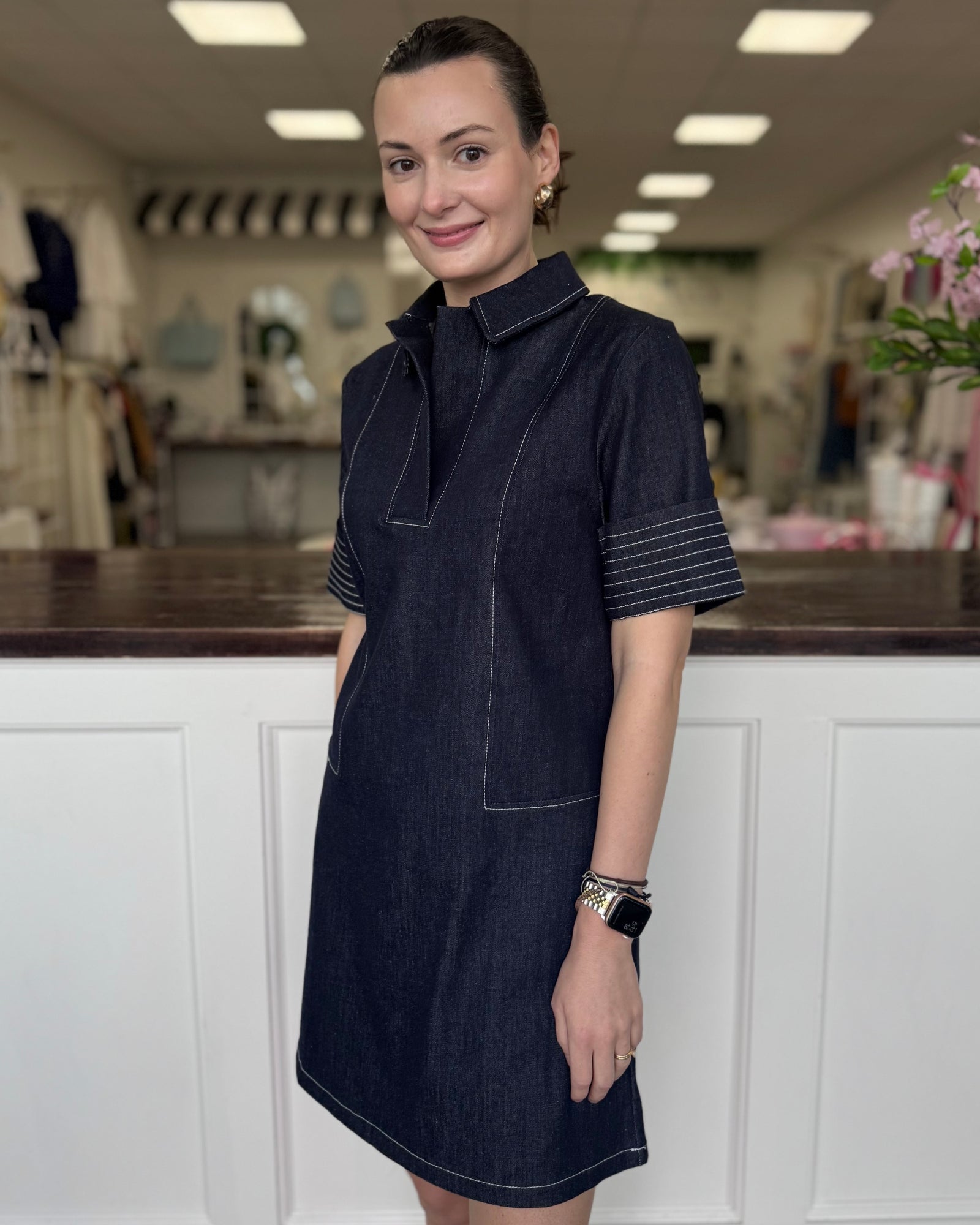 Denim Collared Dress