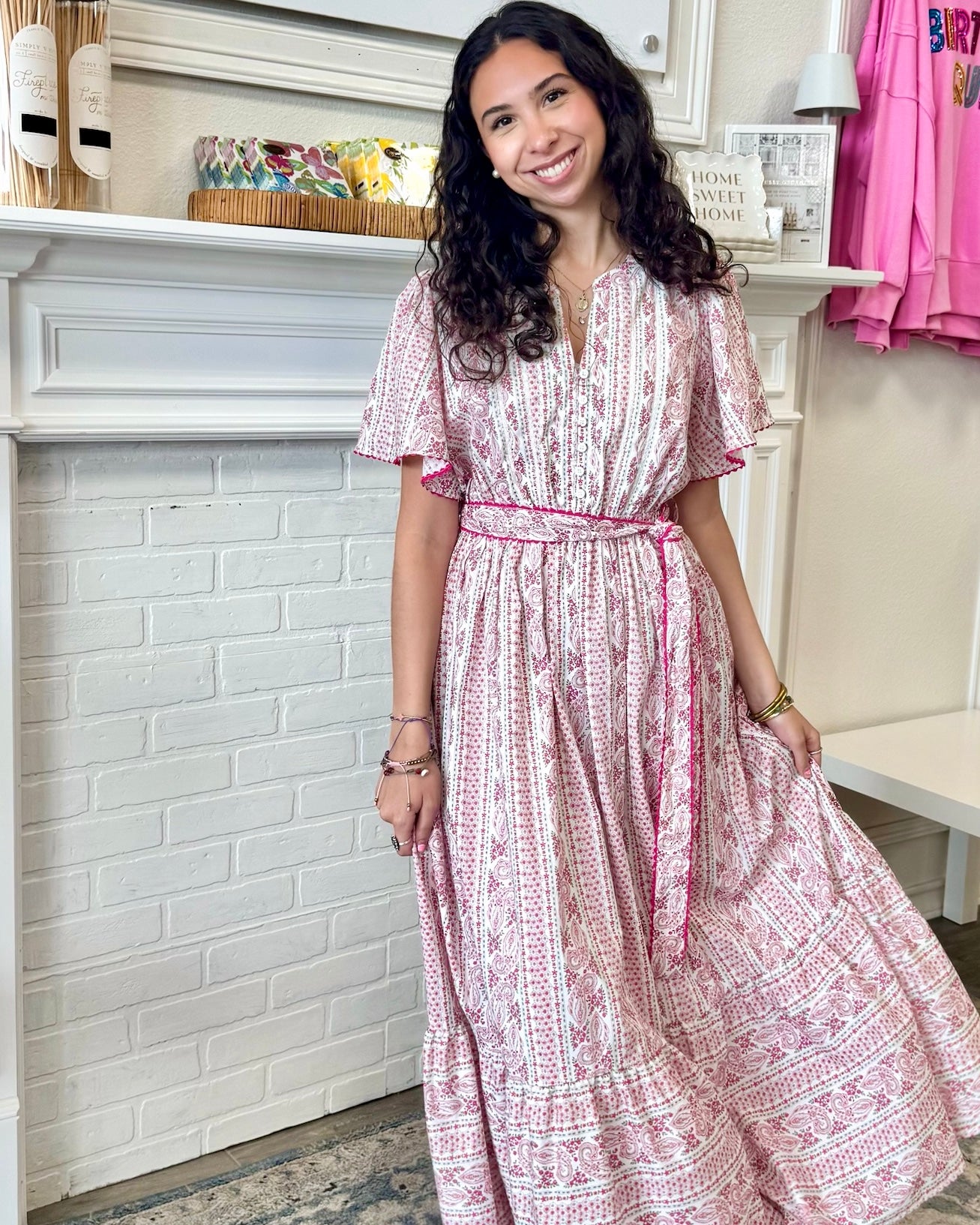 Floral Flutter Sleeve Maxi