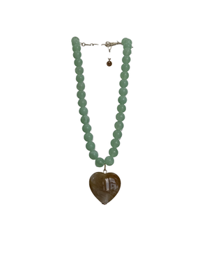 Market Beaded Necklace Heart Pendant