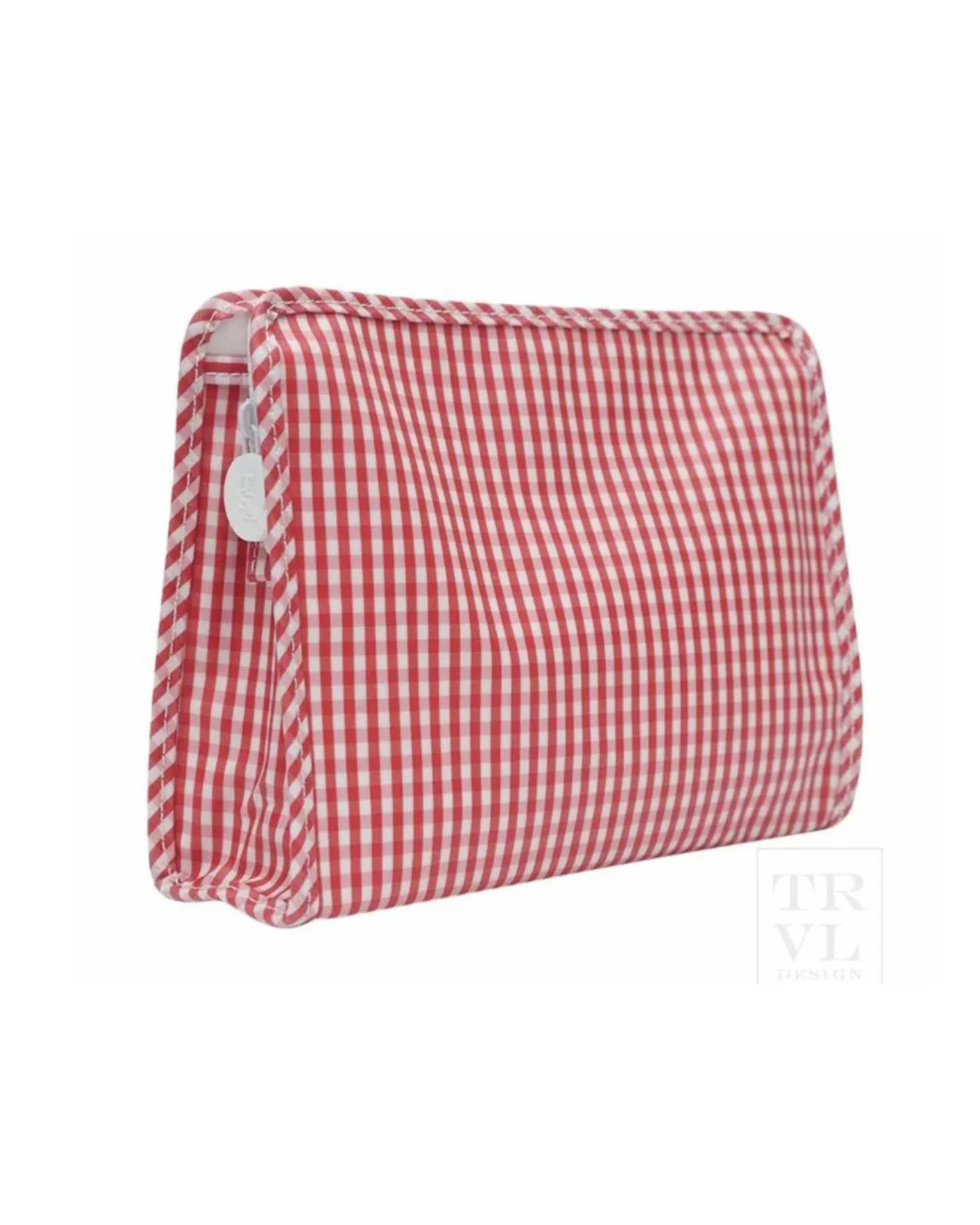Roadie Large Zip Pouch- Gingham Red