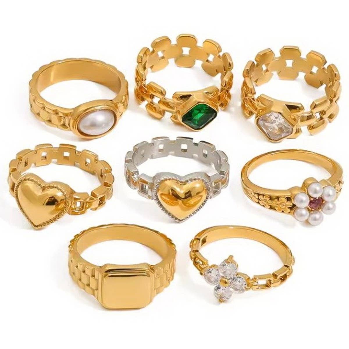 18K STAINLESS STEEL TARNISH FREE  RINGS | 40R119