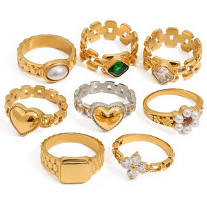 18K STAINLESS STEEL TARNISH FREE  RINGS | 40R119
