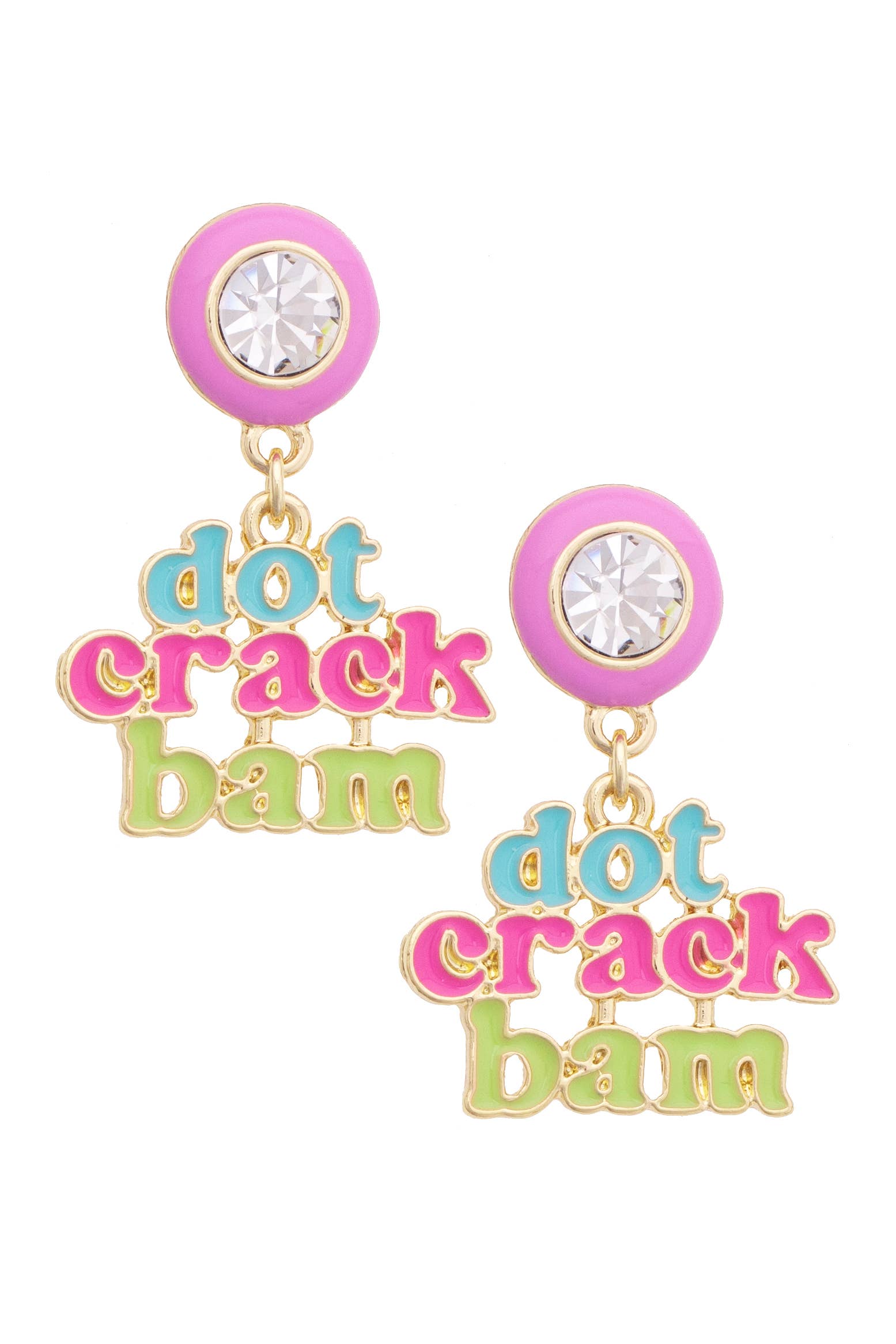 Dot Crack Bam Enamel Bezel Earrings in Lilac