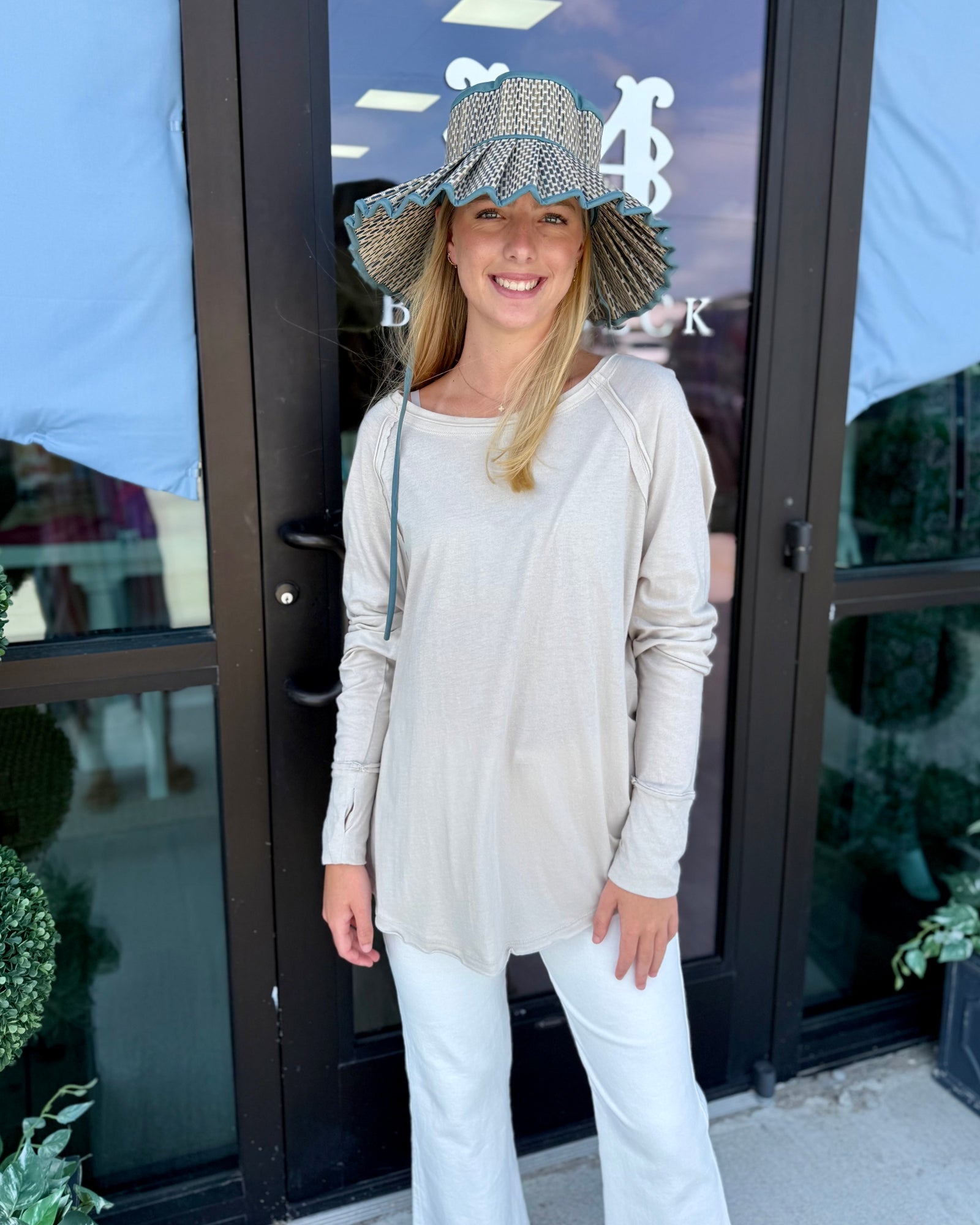 Sand Colored Long Sleeve Tee