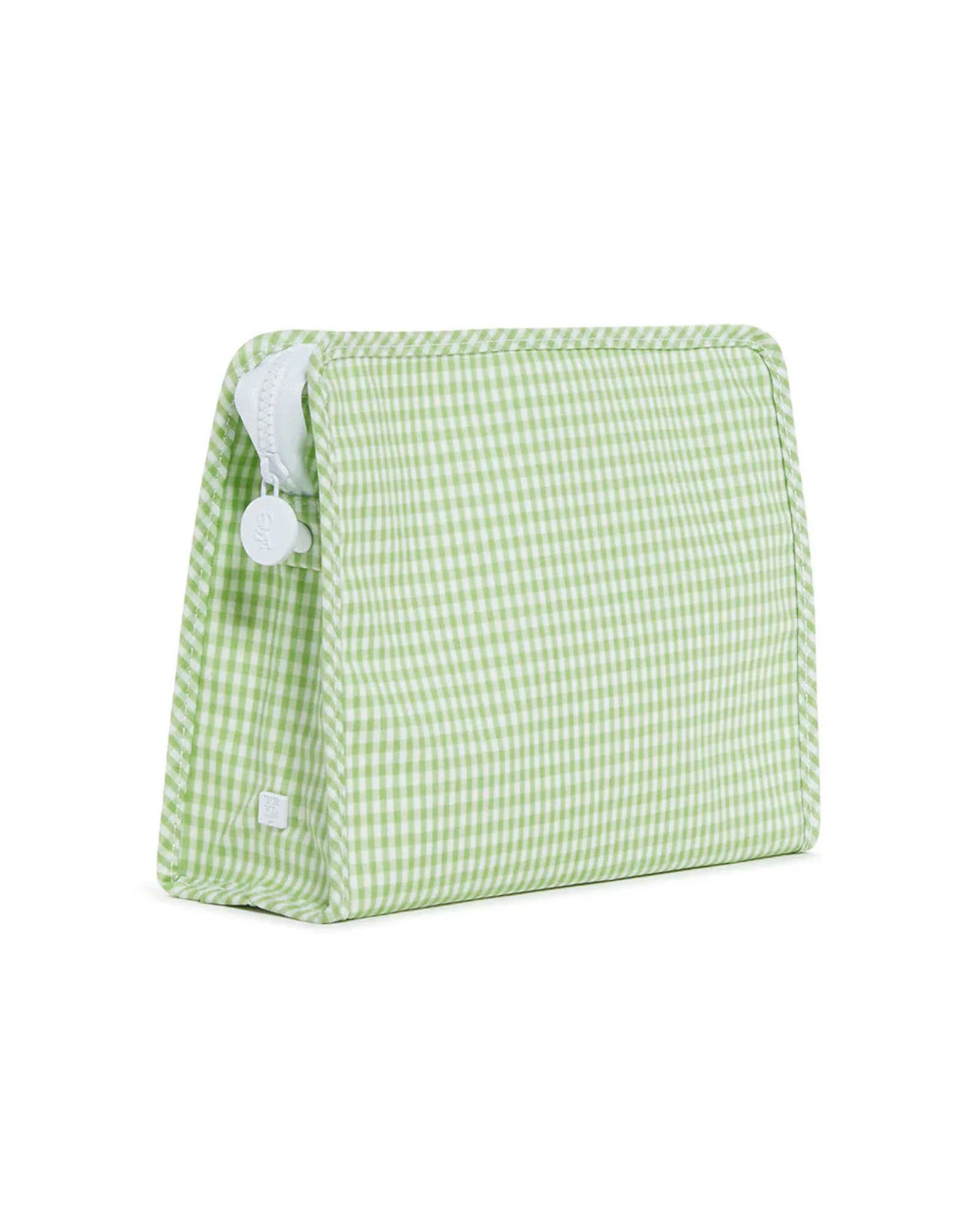 Roadie Large Zip Pouch- Gingham Leaf Green