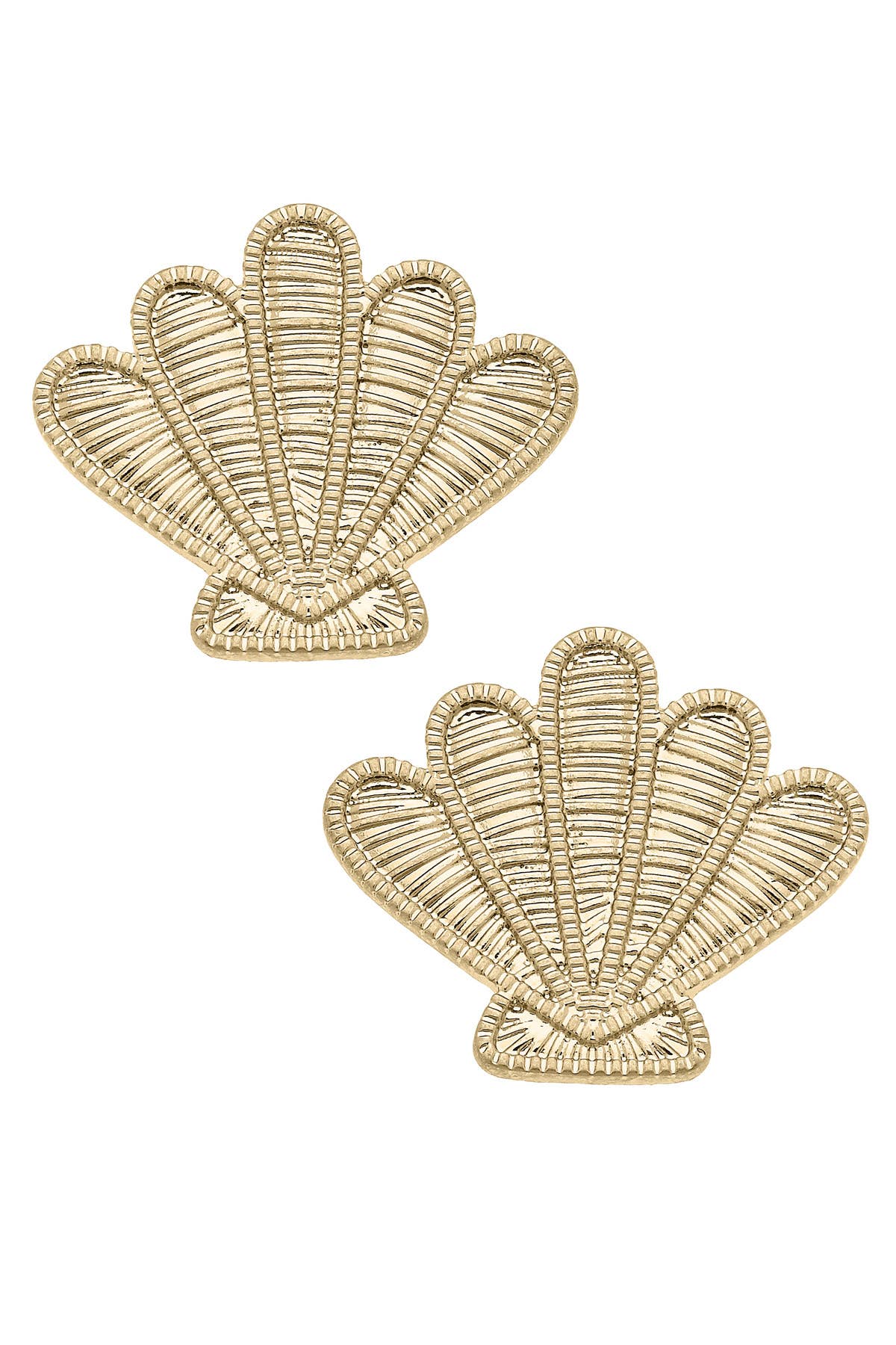 Shelia Scultped Wicker Stud Earrings in Natural