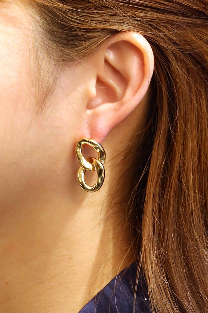 Gold Link Earrings