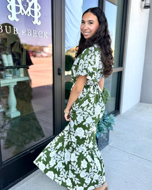 Haizley Floral Button Up Midi Dress