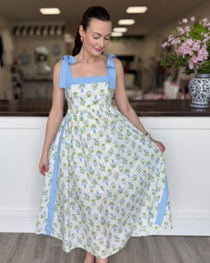 Floral Maxi Dress with Bow Straps