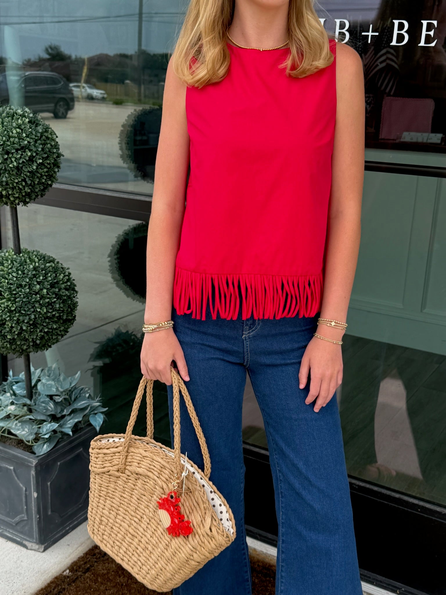 Fringe Hem Sleeveless Top
