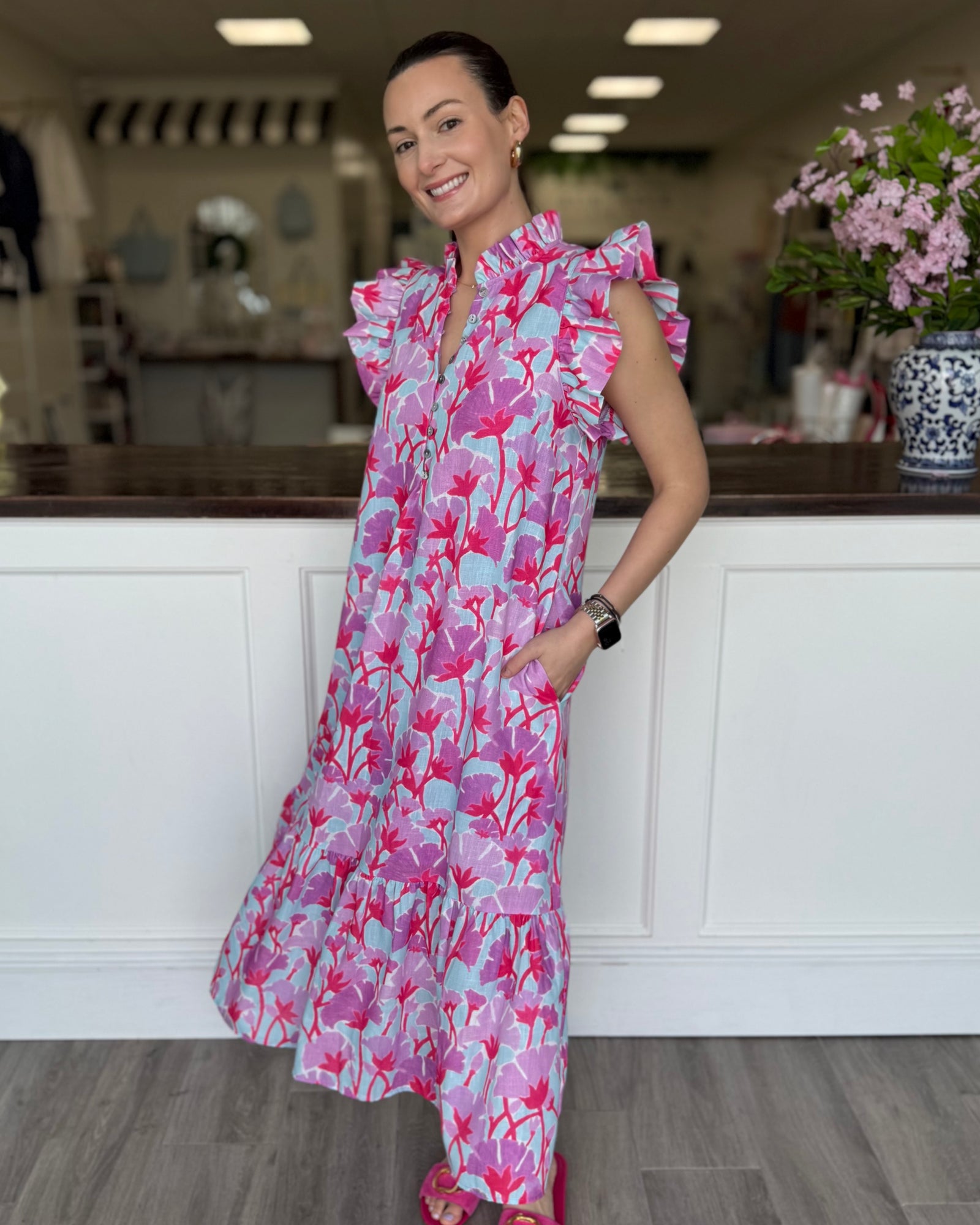 Entro Lavender Combo Maxi Dress