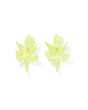 Flora Statement Earrings - Honeydew