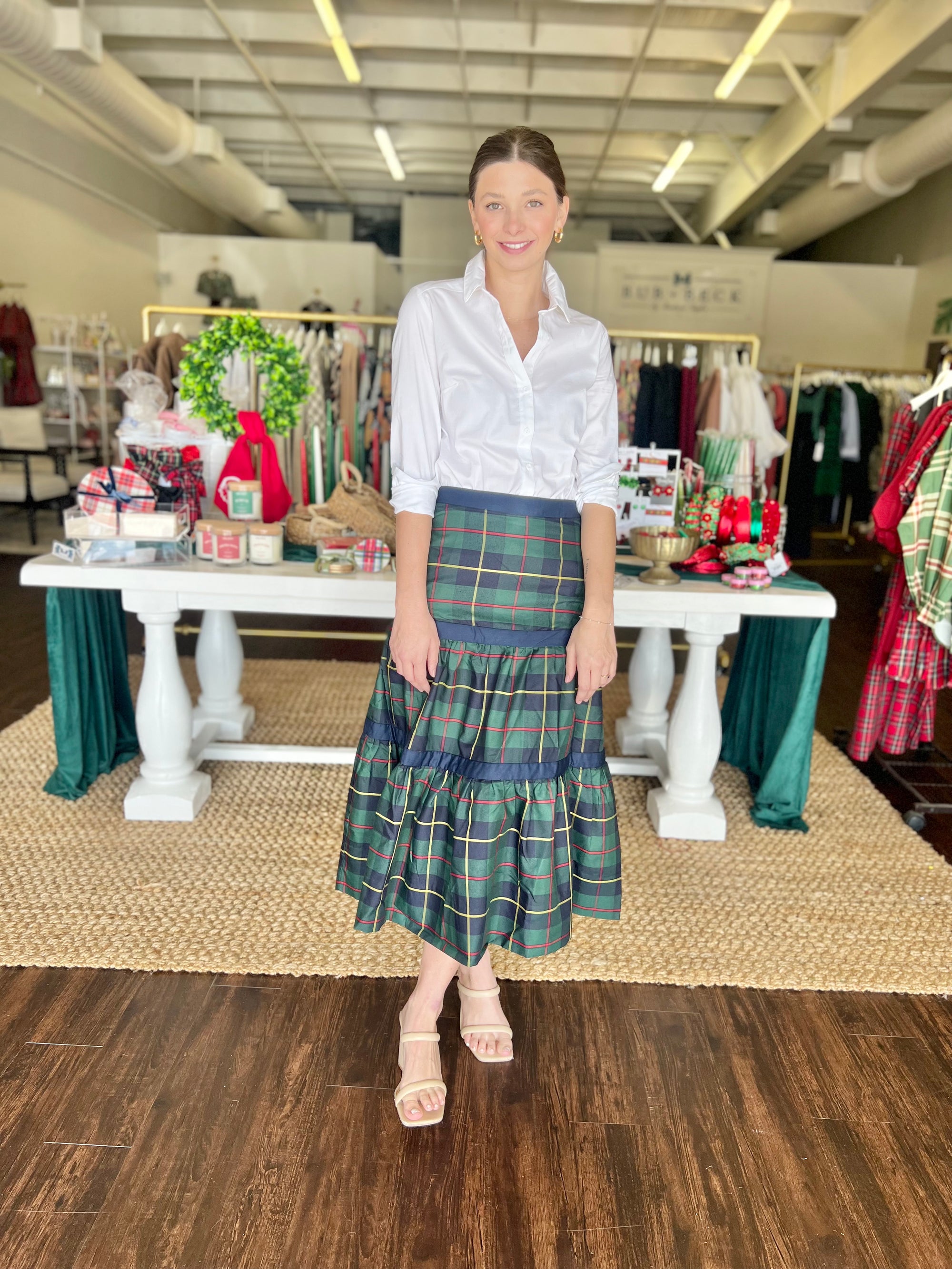 Ipanema Maxi Skirt - Holiday Plaid