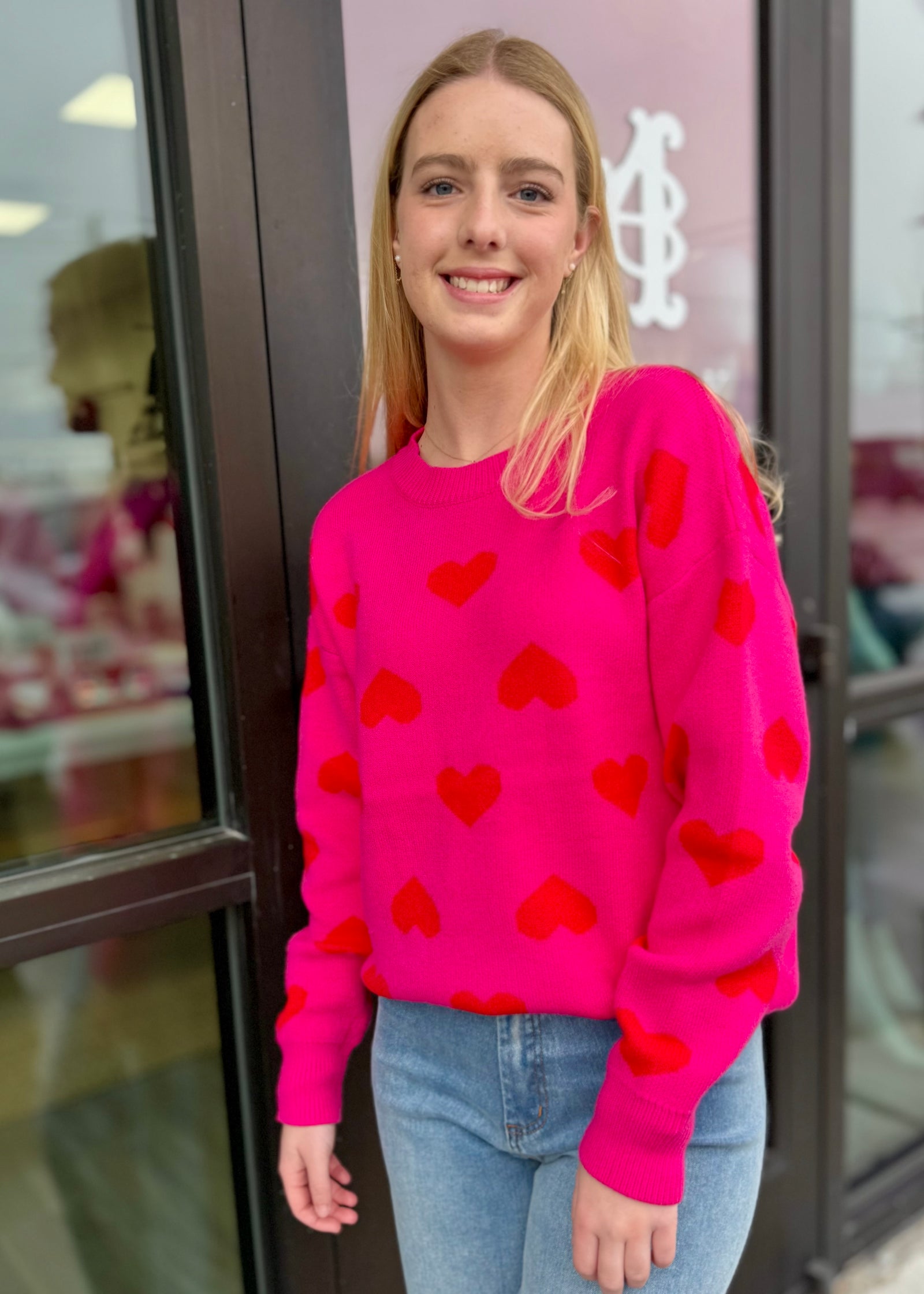 All over Heart Sweater