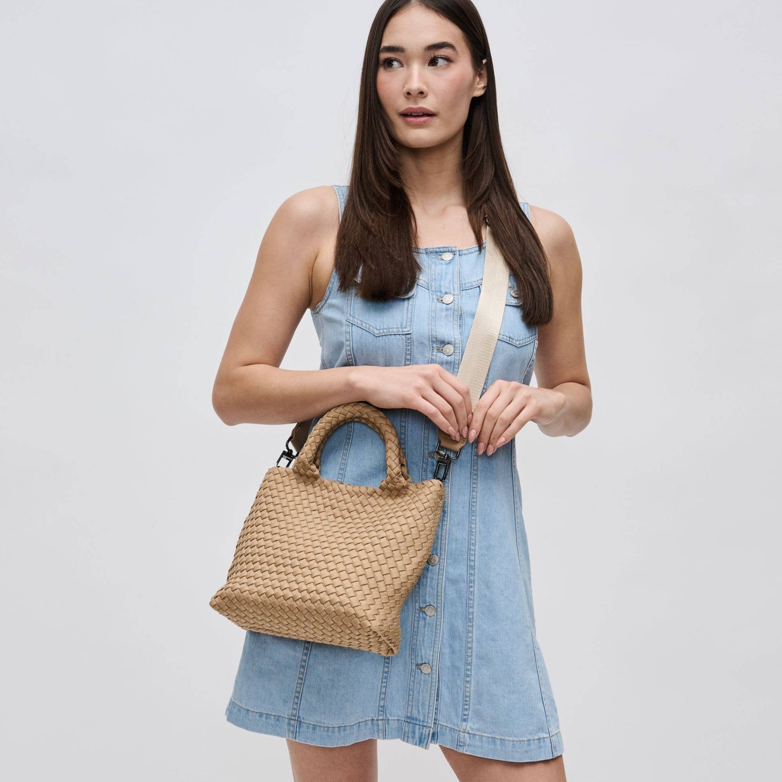 Sky's The Limit Woven Crossbody - Nude