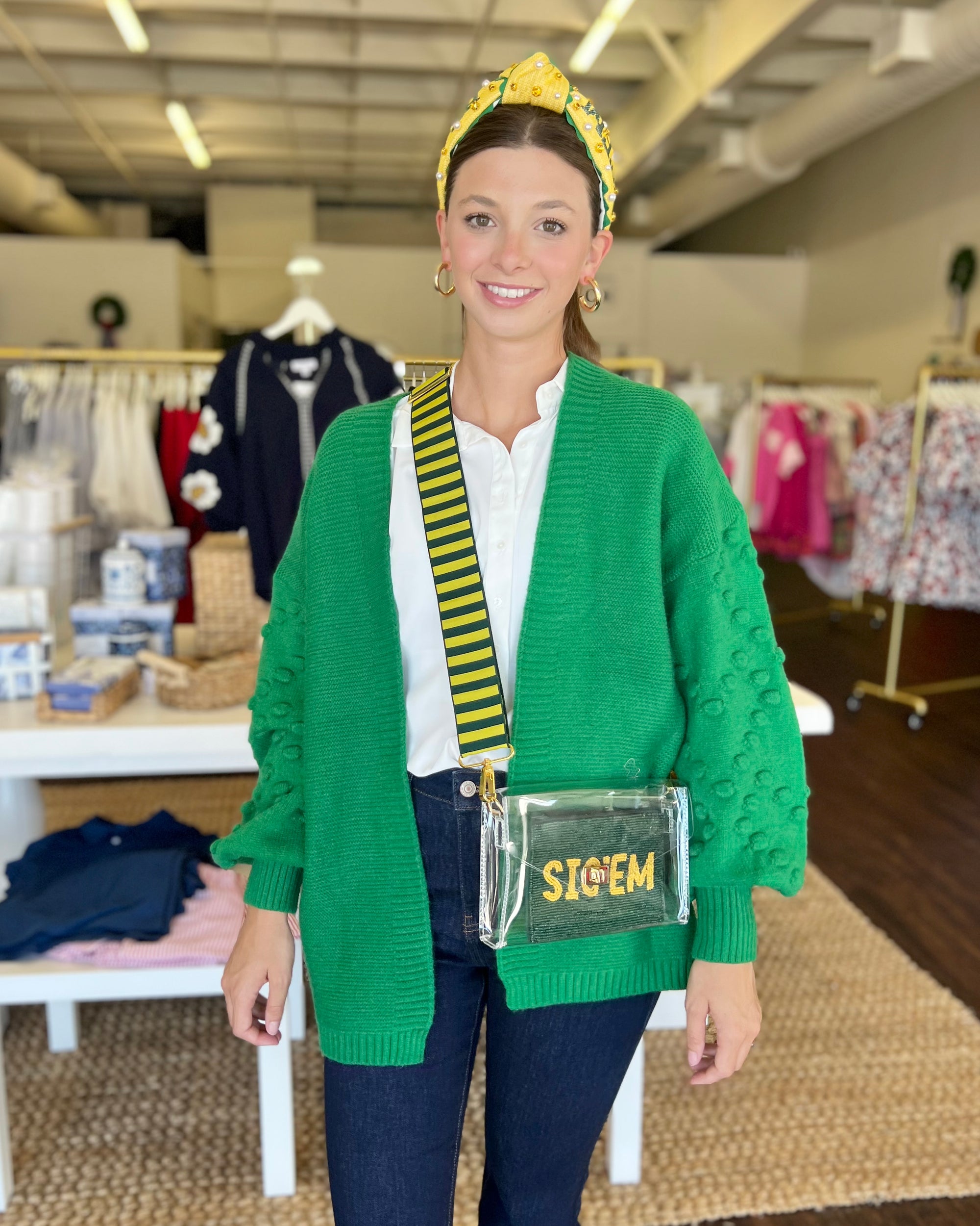 Sic Em Bears Cross Stitch Headband - ADULT