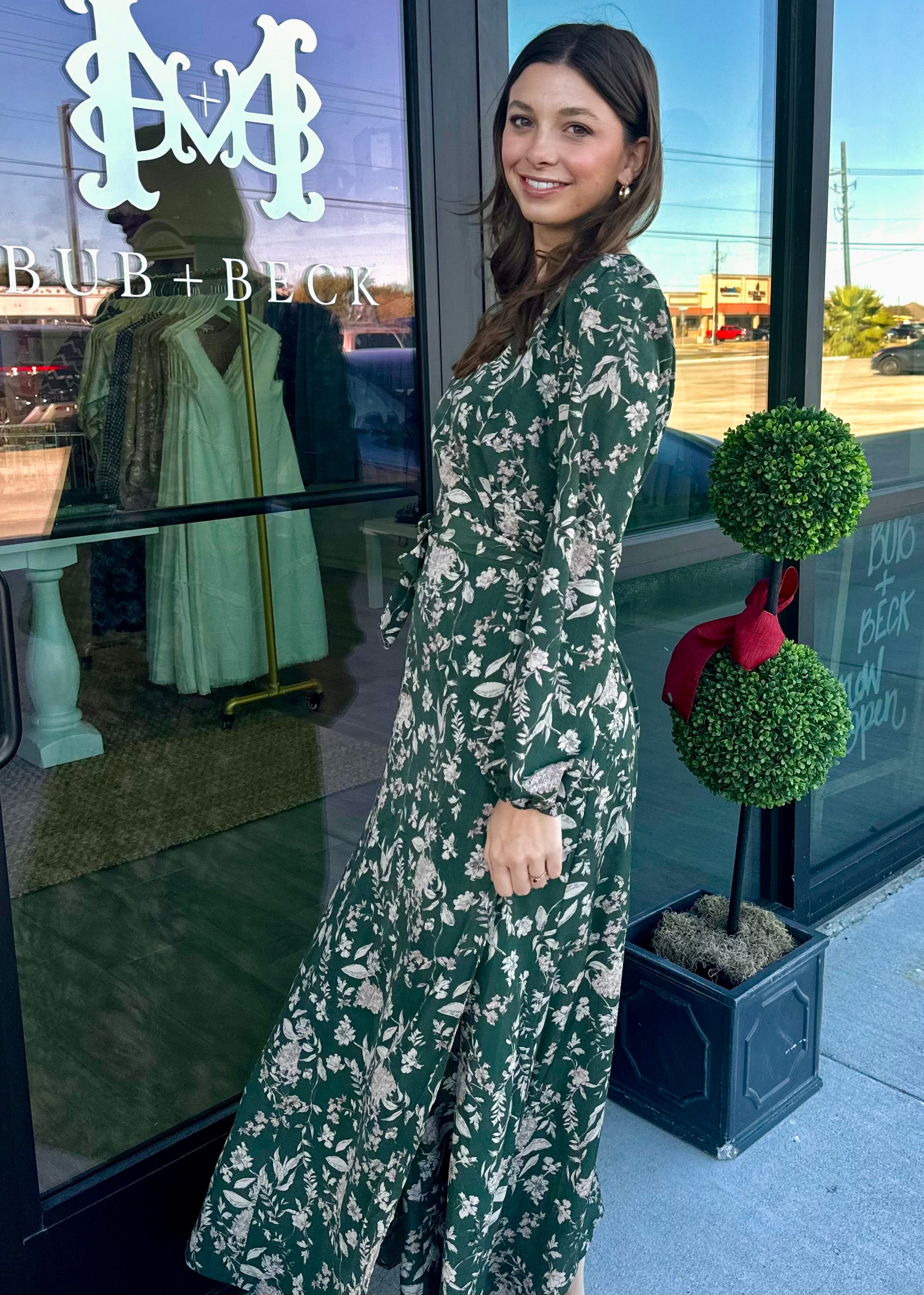 Forest Flora Wrap Dress