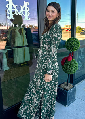 Forest Flora Wrap Dress
