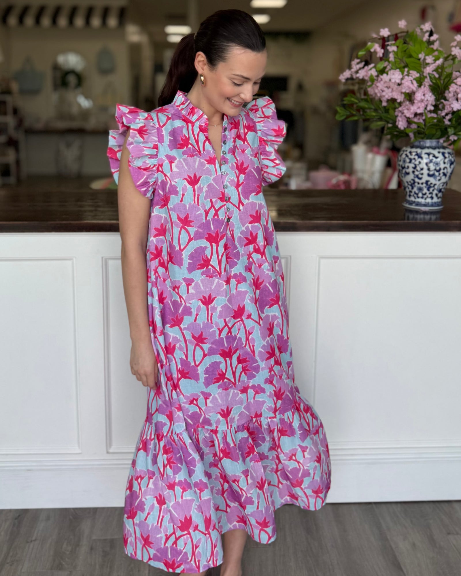 Entro Lavender Combo Maxi Dress
