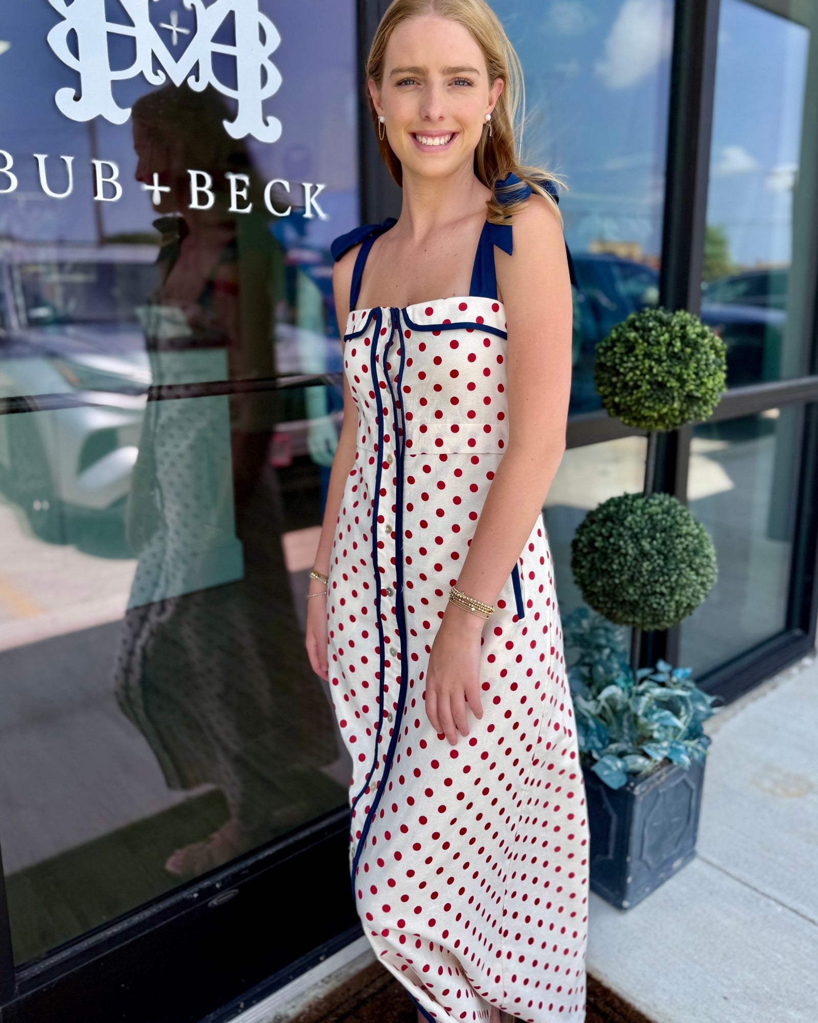 Red Polka Dot Sleeveless Dress