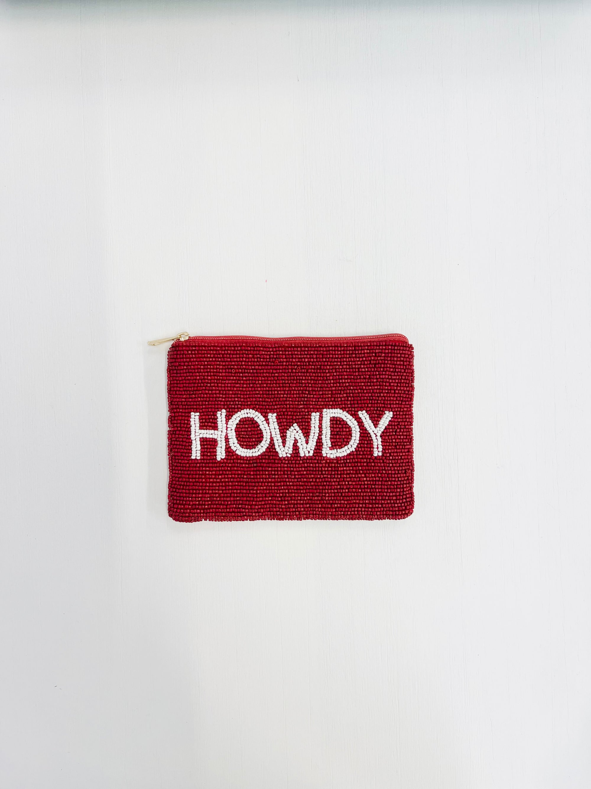 Howdy Beaded Game Day Pouch