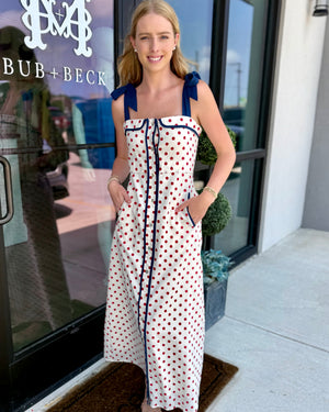 Red Polka Dot Sleeveless Dress