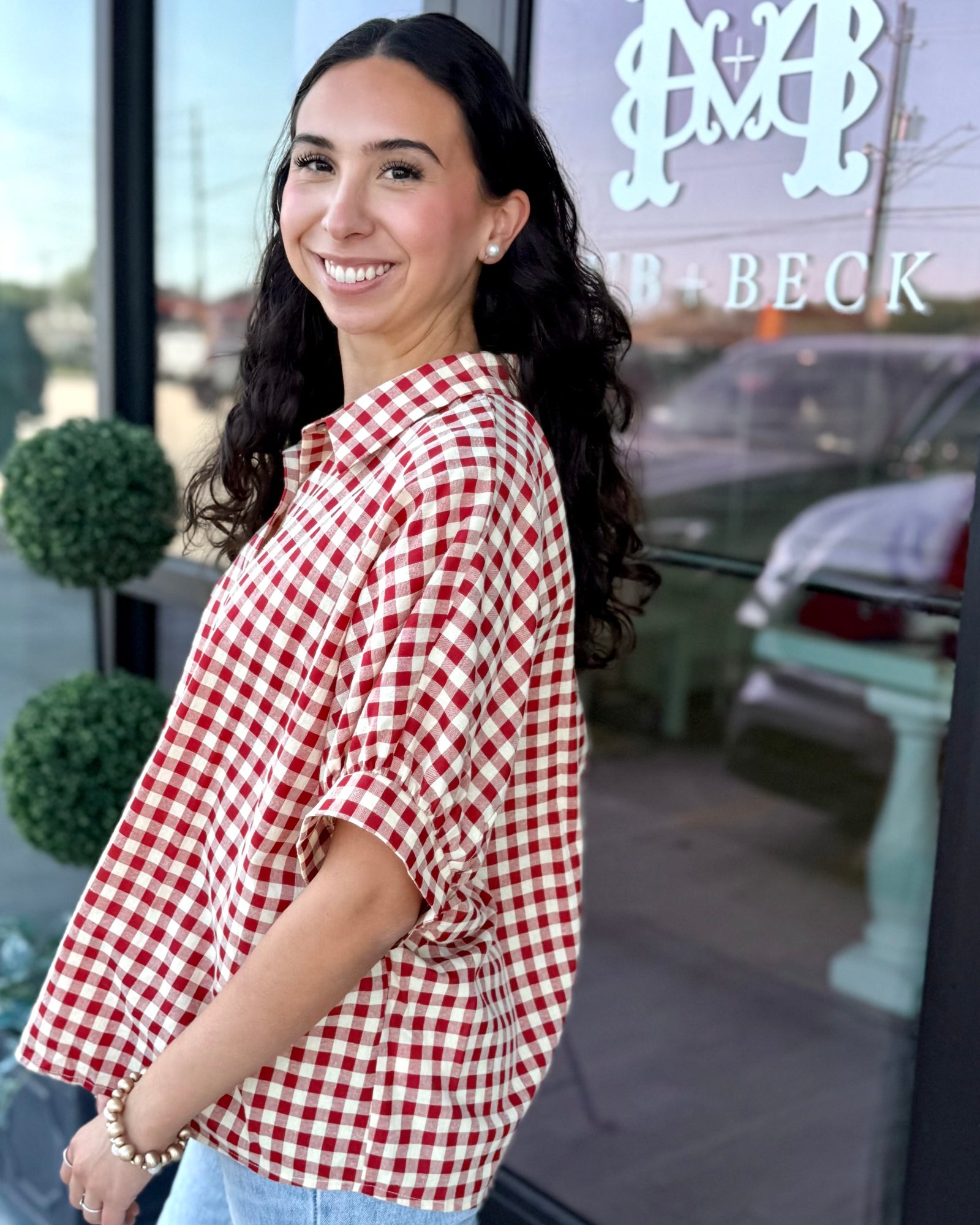 Red Gingham Top