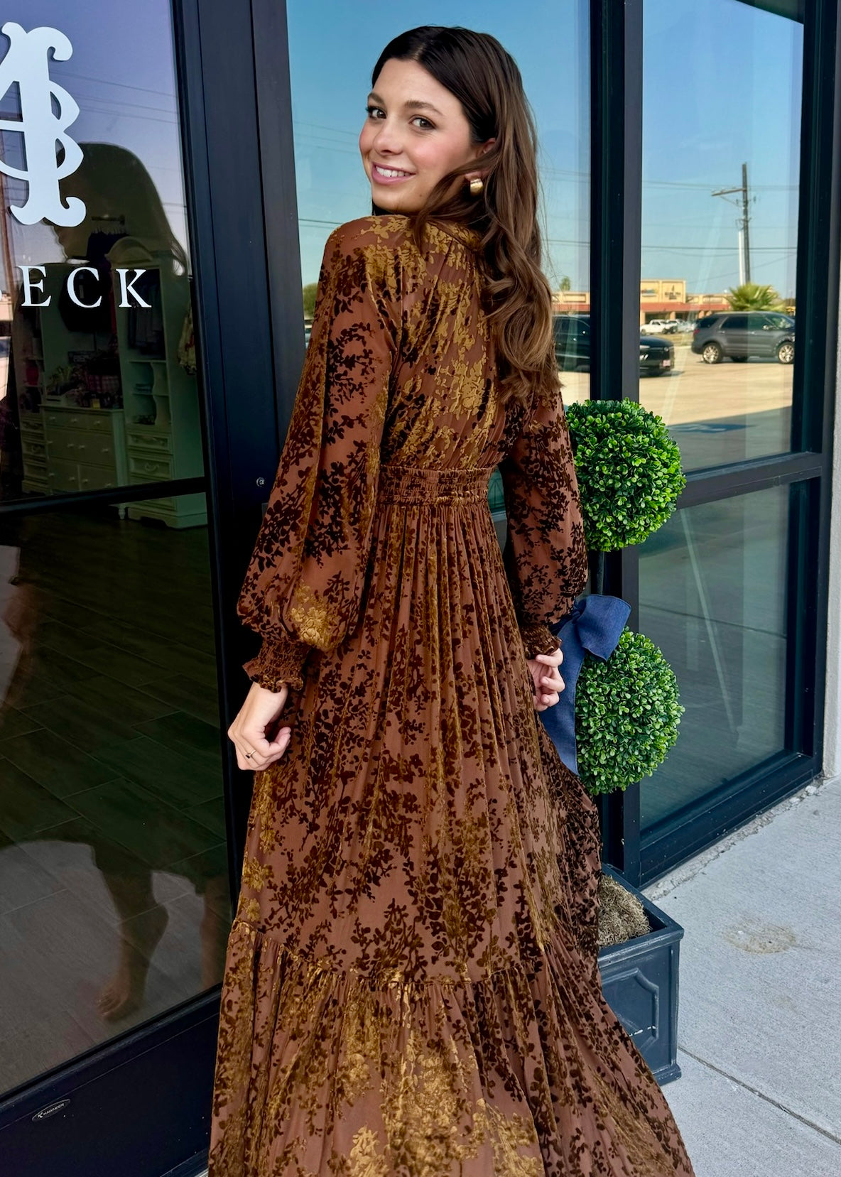 Mocha Velvet Maxi Dress