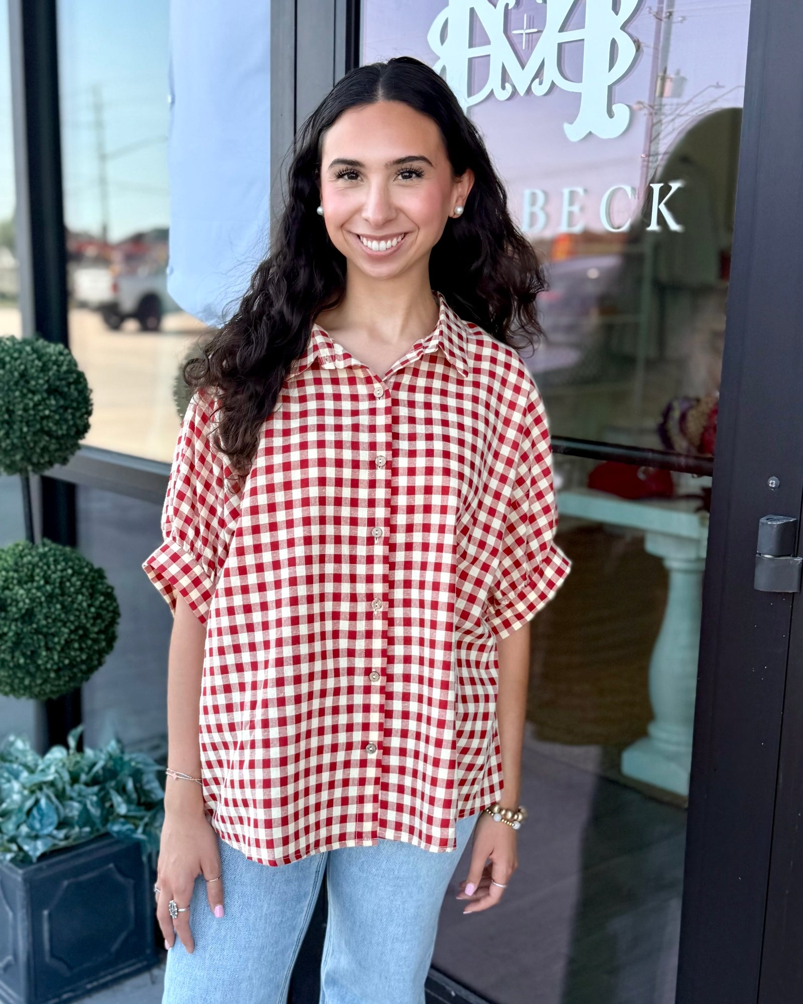 Red Gingham Top