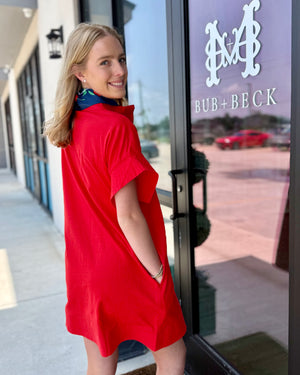 Red Short Sleeve Dress