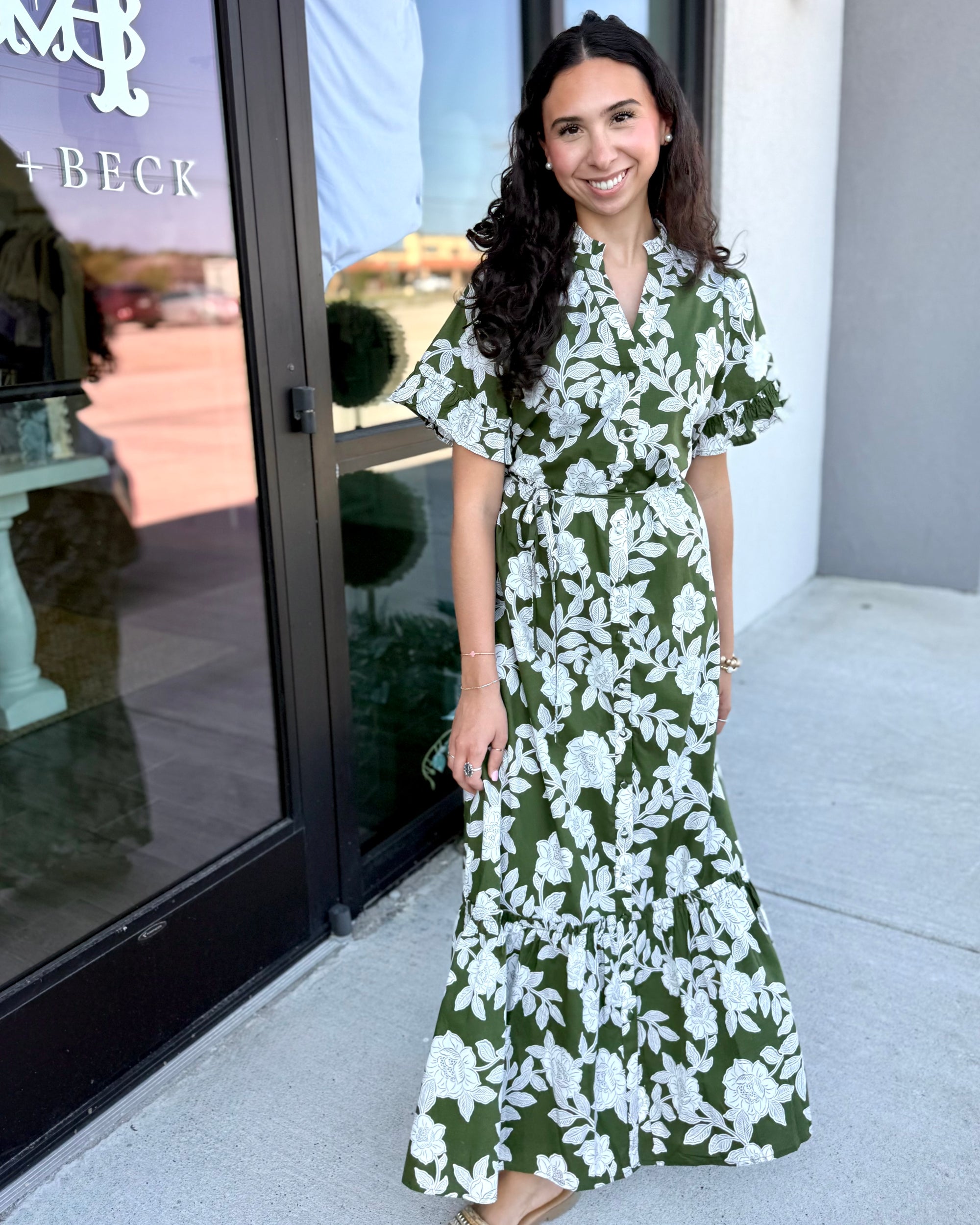 Haizley Floral Button Up Midi Dress